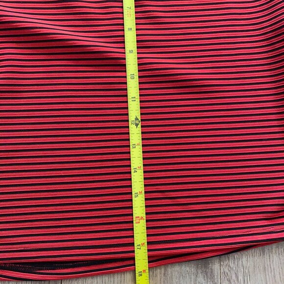 BCBGeneration Red Striped Cropped Shirt - Picture 10 of 12